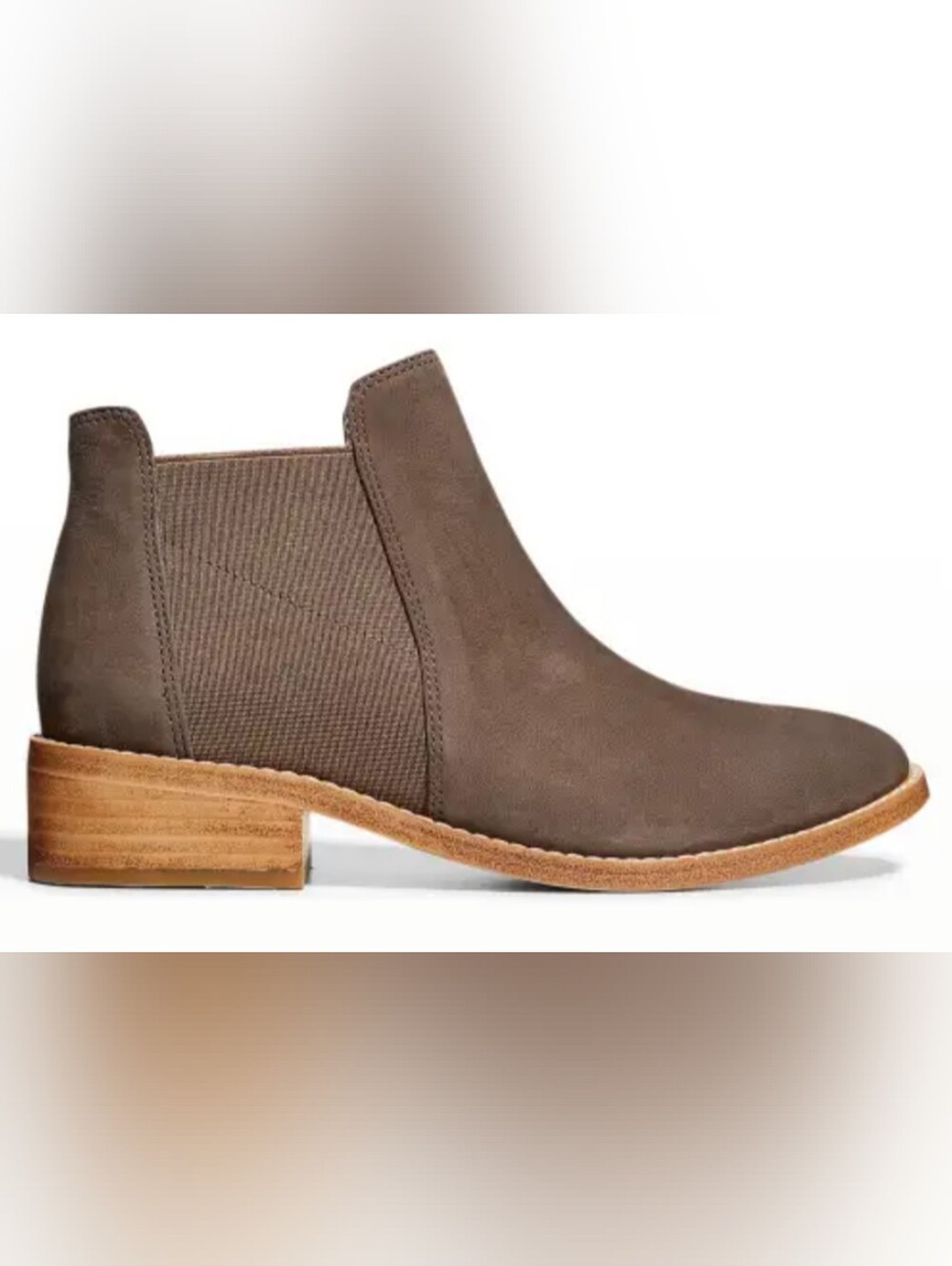 Eileen Fisher Taupe Suede Chelsea Ankle Booties